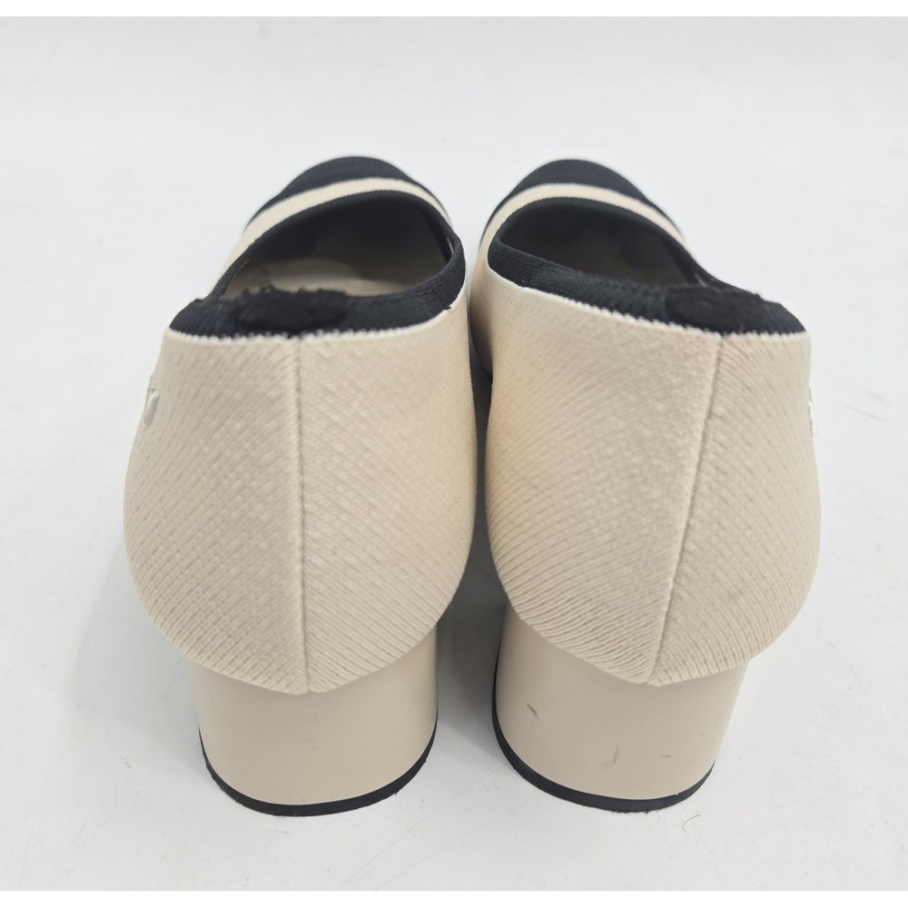 Vivaia Chunky Heel Shoes Women's 9 US Tracy Pro Almond Black Knit Point Toe - Picture 7 of 13